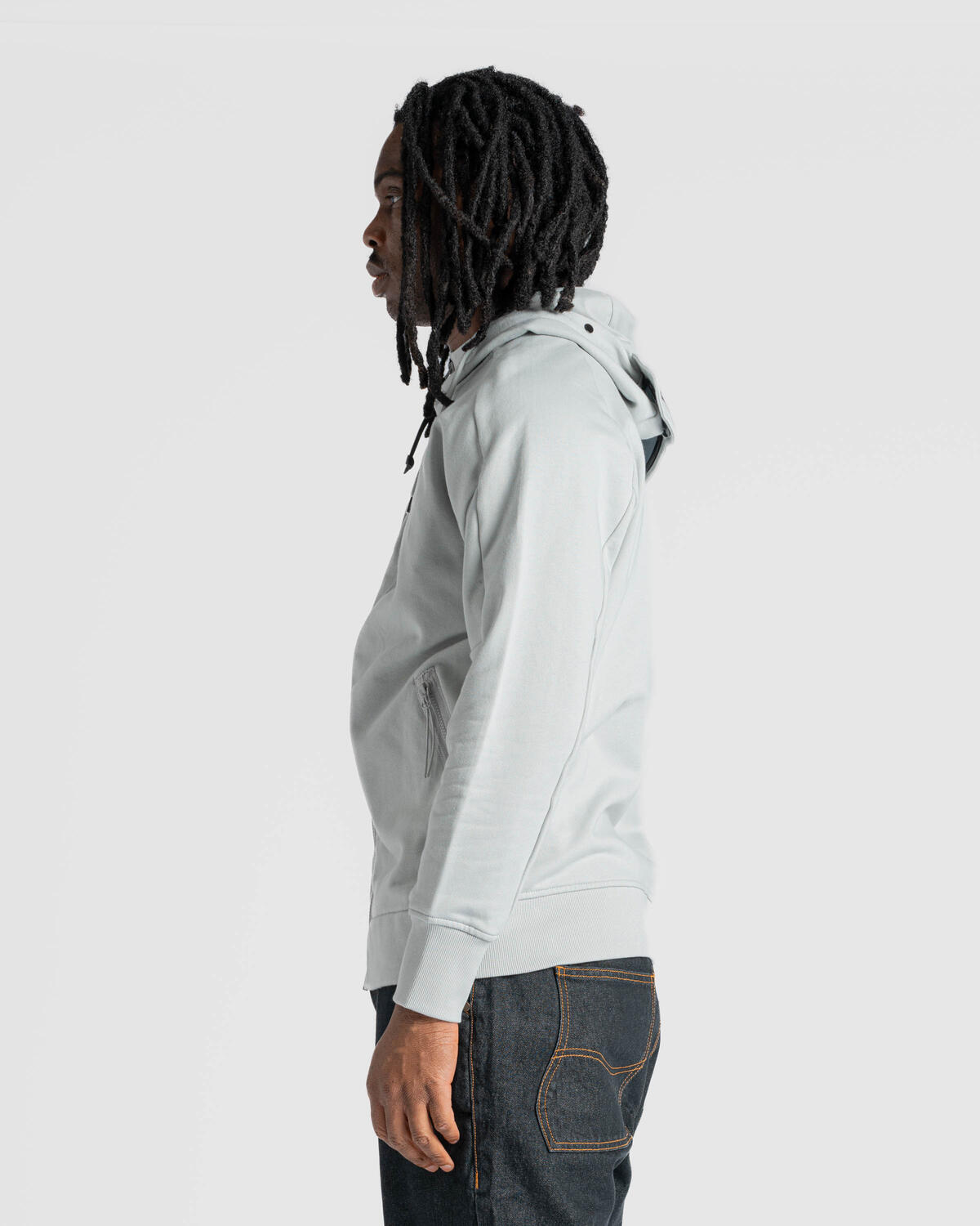 C.P. Company DIAGONAL RAISED FLEECE GOGGLE ZIPPED HOODED